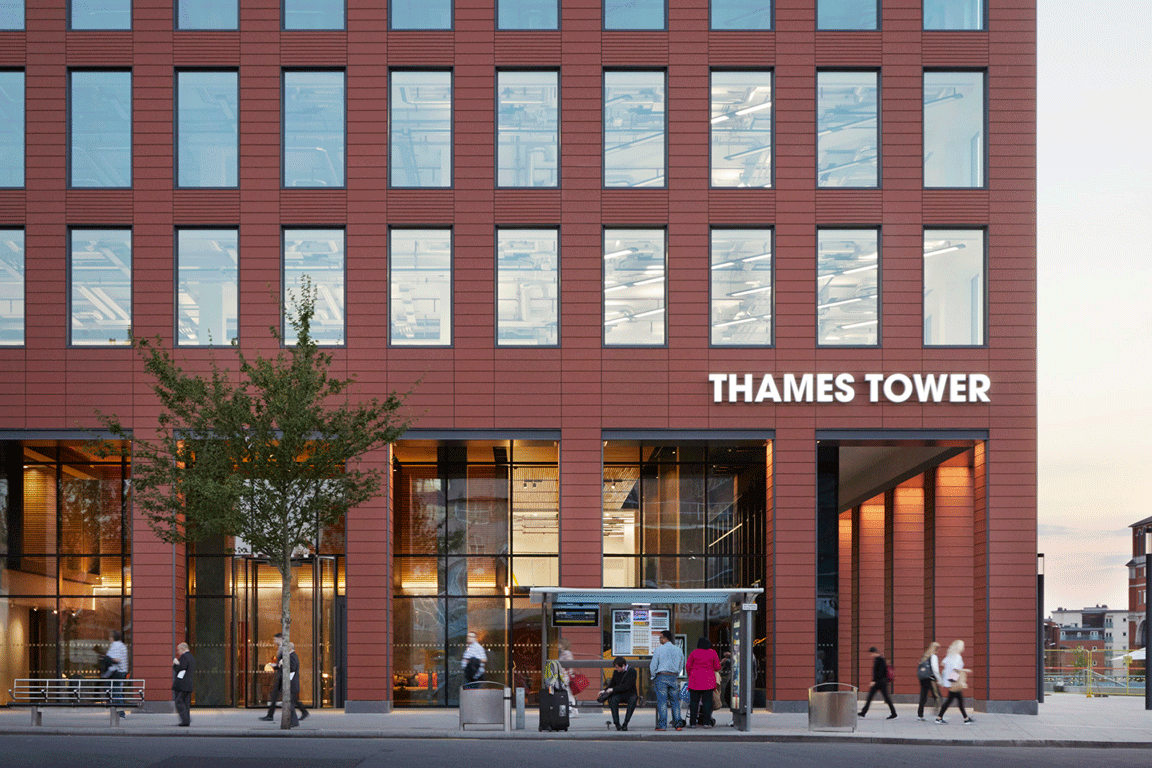 Thames Tower Reading - Ground Floor Colonnade - Office Design / Refurbishment RIBA Sustainability Award