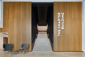 The Charter Building Southern Entrance Design and Reception