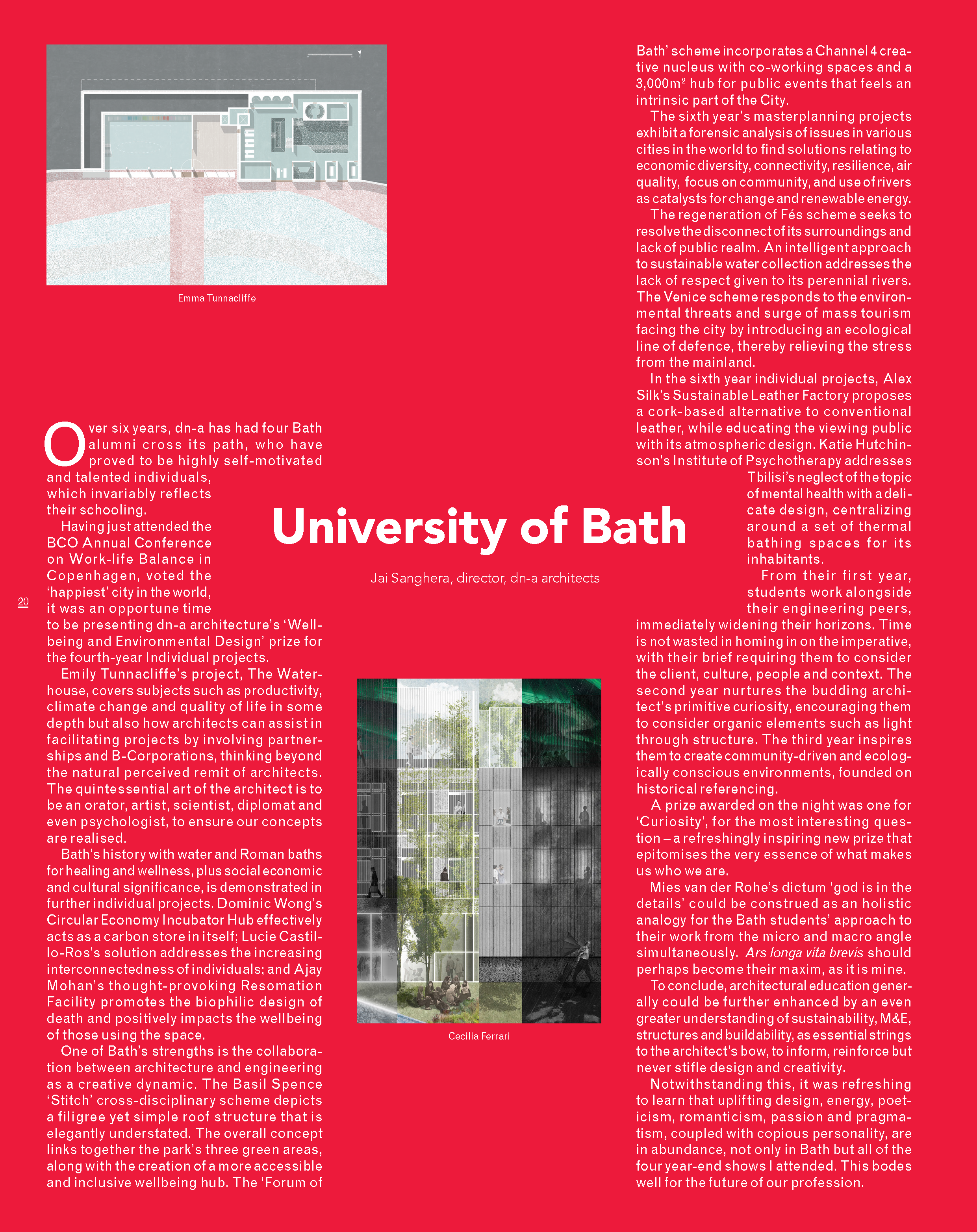 Architects' Journal University of Bath Degree Show Architecture students Jai Sanghera Wellness Environmental Design